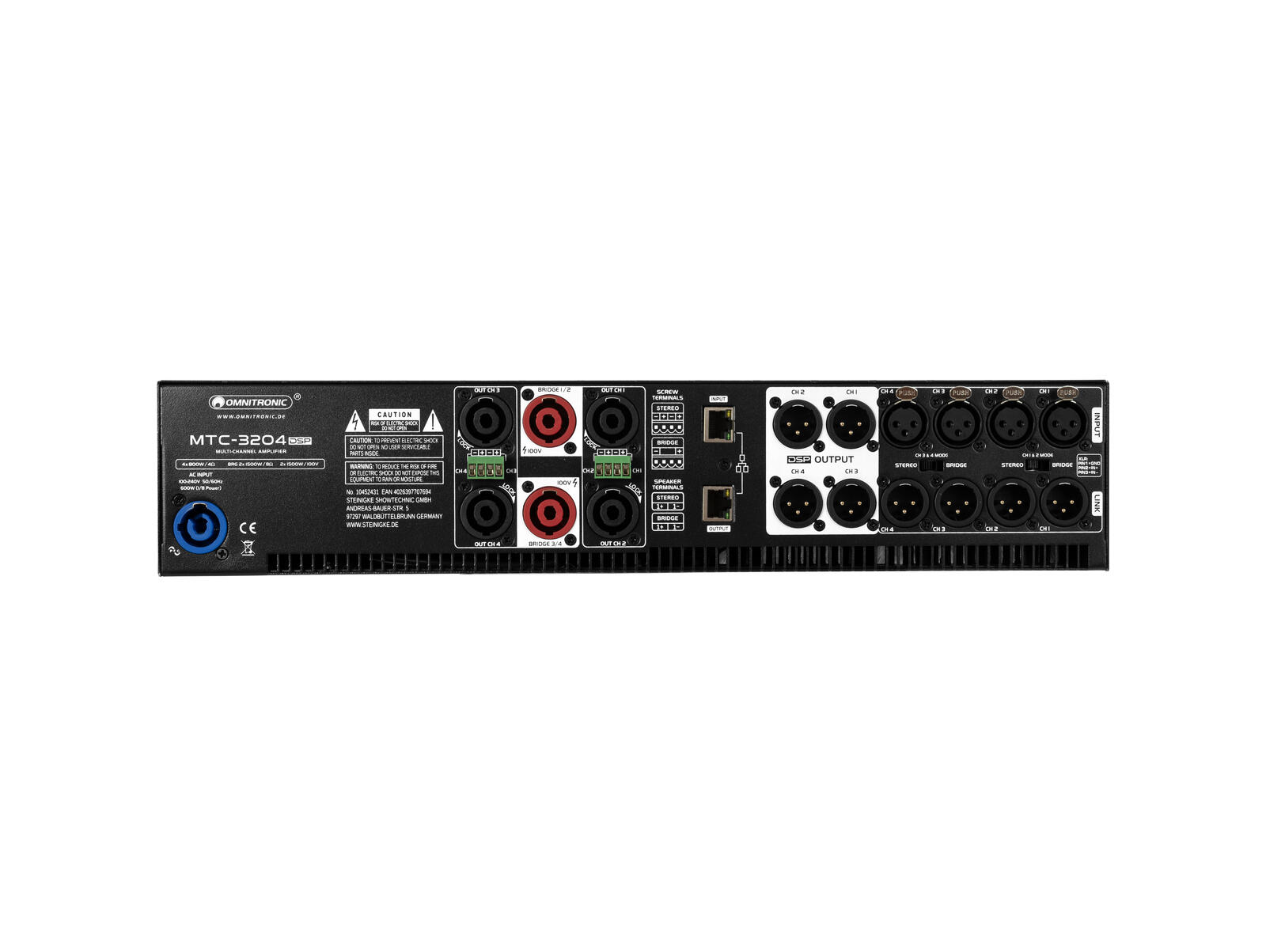 MTC-3204DSP 4-Kanal Endstufe mit DSP